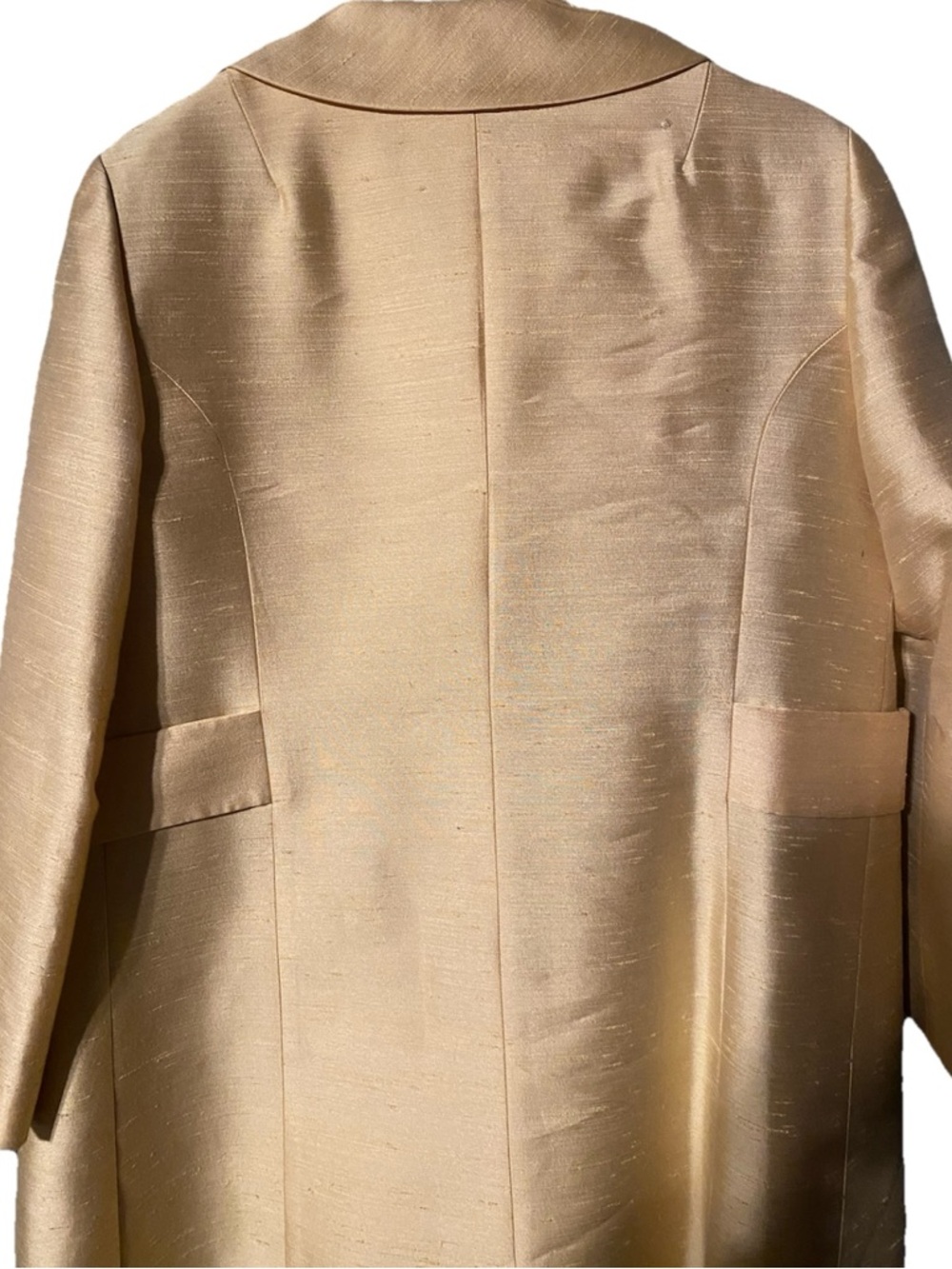 Vintage 1960s Ivory Silk Dress & Coat Set Jackie O Style Nordstrom Designer - Picture 15 of 16